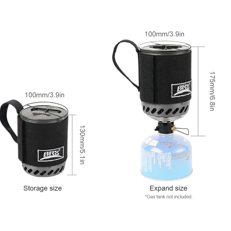BRS 61 Camping Integrated Heat Collecting Pot Burner - Stove System