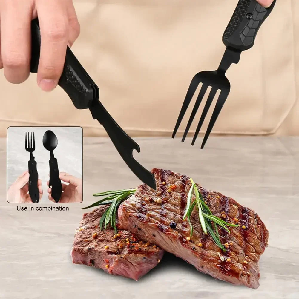 Folding Spoon Fork Knife Bottle Opener