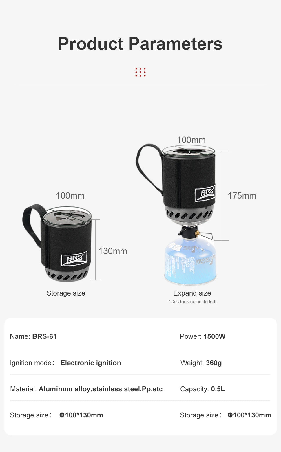 BRS 61 Camping Integrated Heat Collecting Pot Burner - Stove System