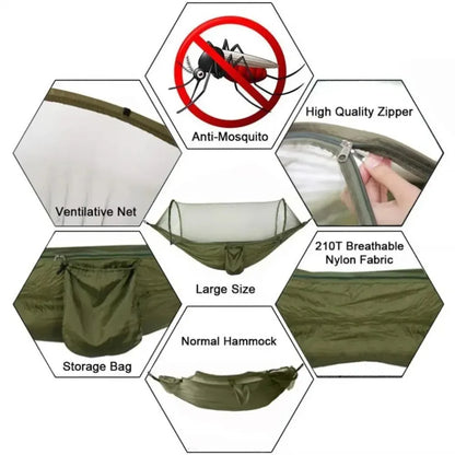 Outdoor Camping Hammock With Mosquito Net 250x120cm