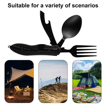 Folding Spoon Fork Knife Bottle Opener