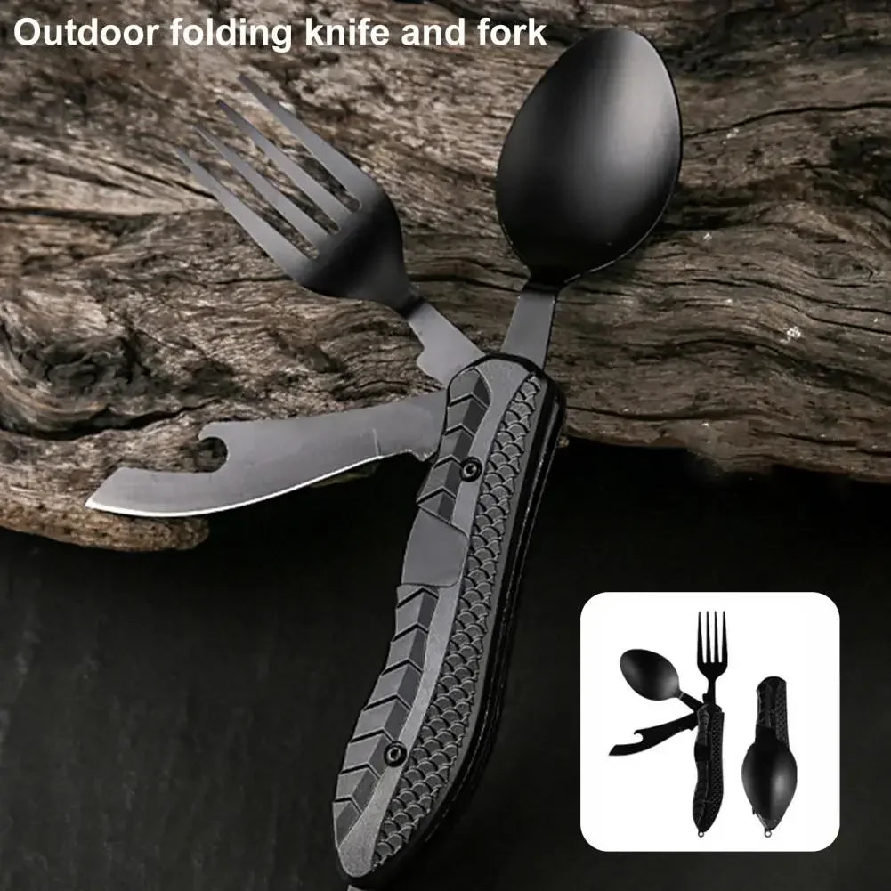 Folding Spoon Fork Knife Bottle Opener