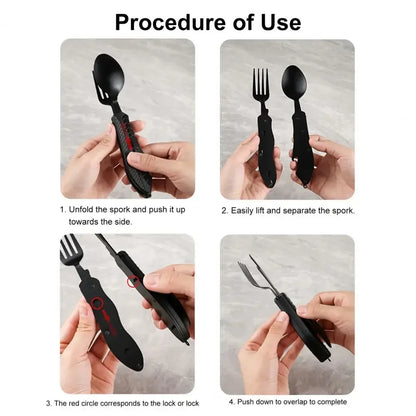 Folding Spoon Fork Knife Bottle Opener